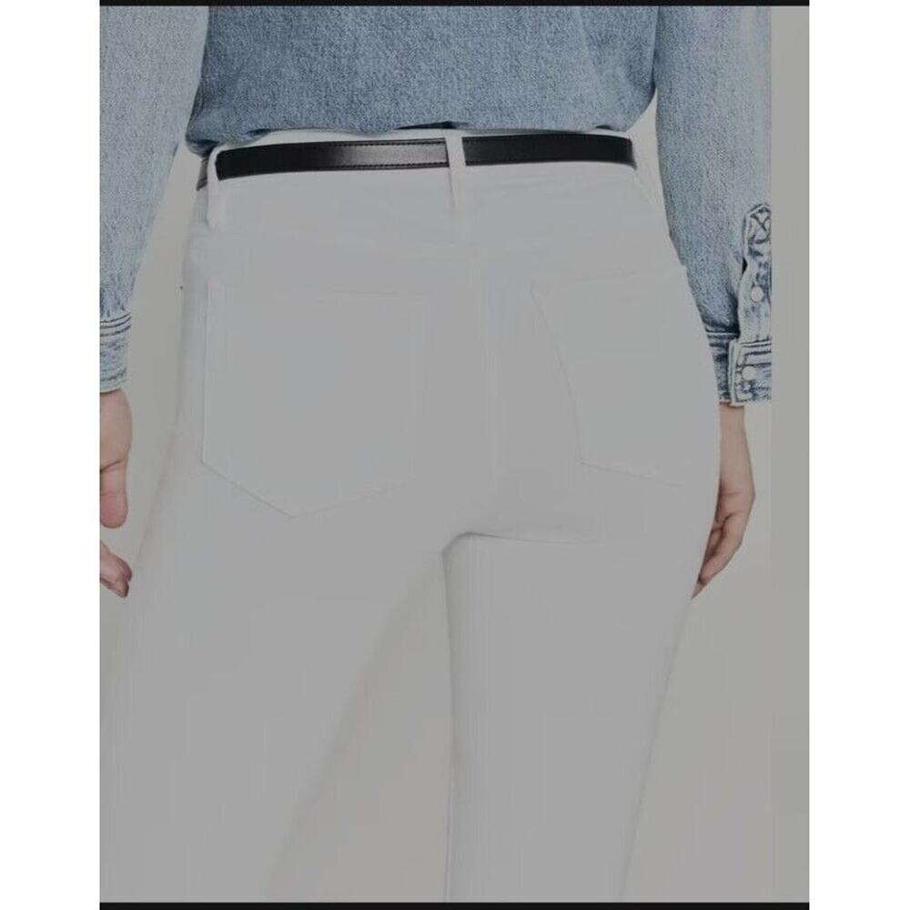 New women's sz 2 Frame Le crop mini boot cut high rise white pants trouser dress - Picture 2 of 8